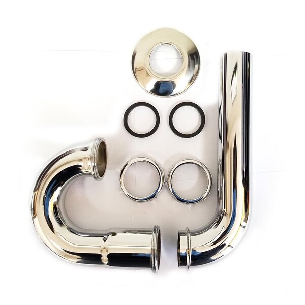Thrifco Plumbing 17 Gauge 1-1/4 Inch x 1-1/4 Inch Chrome Plated Brass Tubular P-Trap 4402801 - main